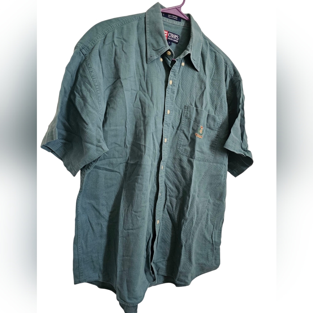 Chaps Men's Button Down Shirt in Green